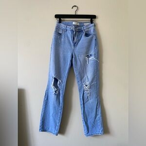 PacSun Blue Straight Leg Distressed Jeans